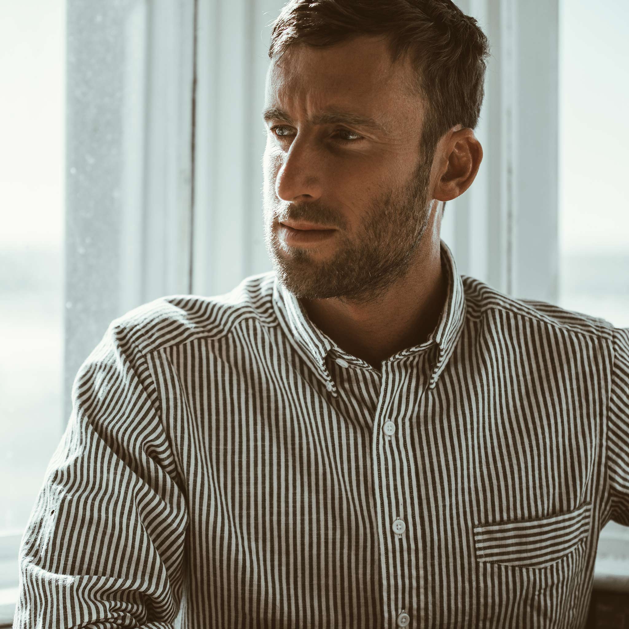 The Jack in Natural Striped Chambray: Alternate Image 1, Wovens by Taylor Stitch
