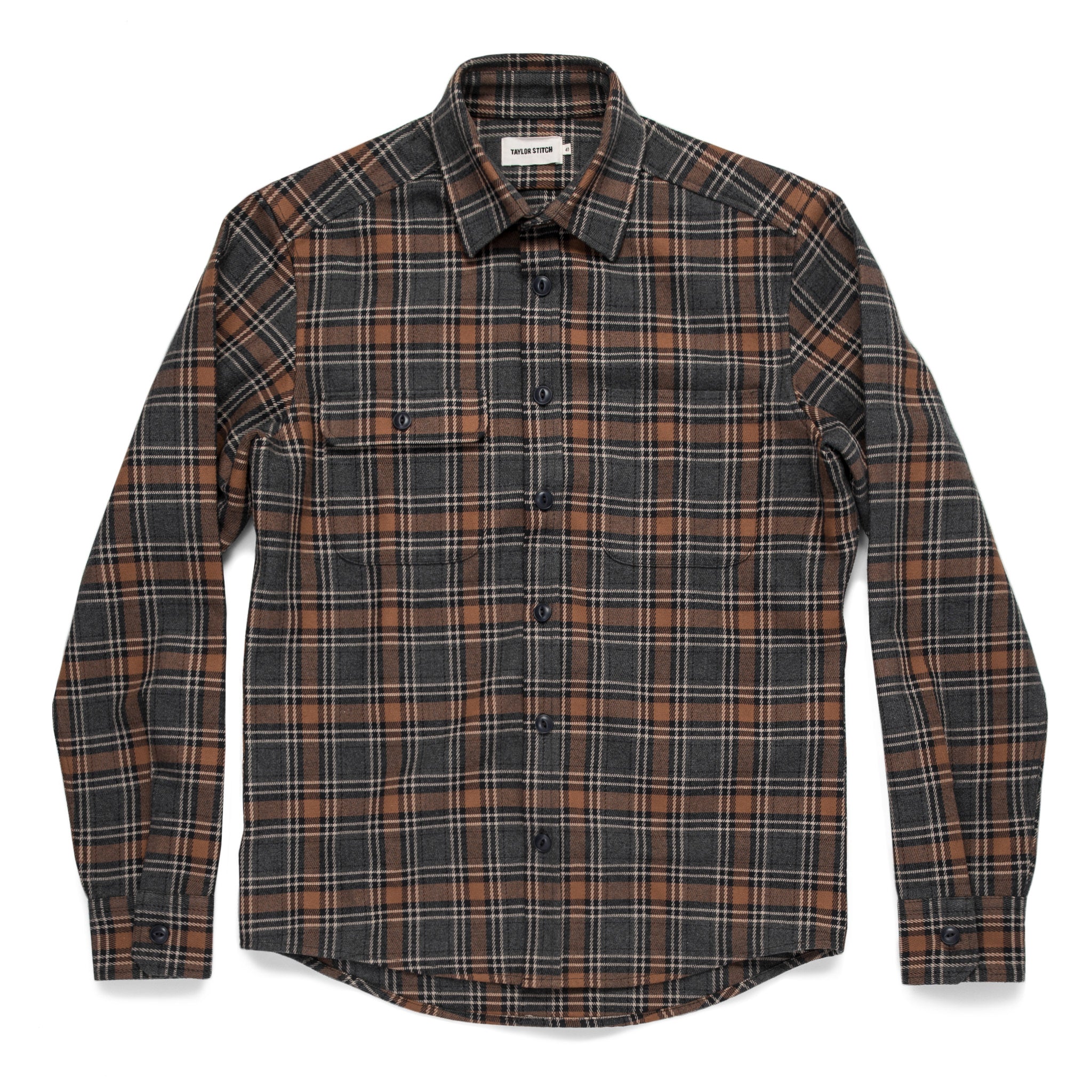The Moto Utility Shirt in Charcoal & Rust Plaid: Alternate Image 8, Wovens by Taylor Stitch