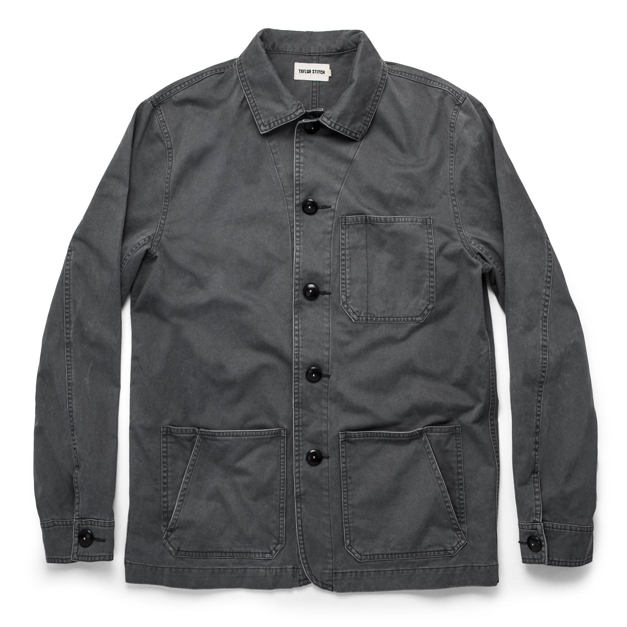 flatlay of The Ojai Jacket in Washed Charcoal, Outerwear by Taylor Stitch