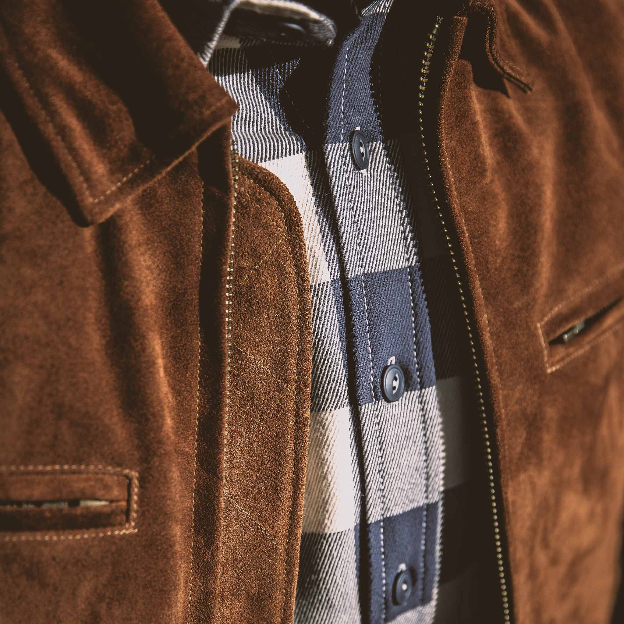 The Moto Jacket in Tobacco Weatherproof Suede: Alternate Image 6, Outerwear by Taylor Stitch