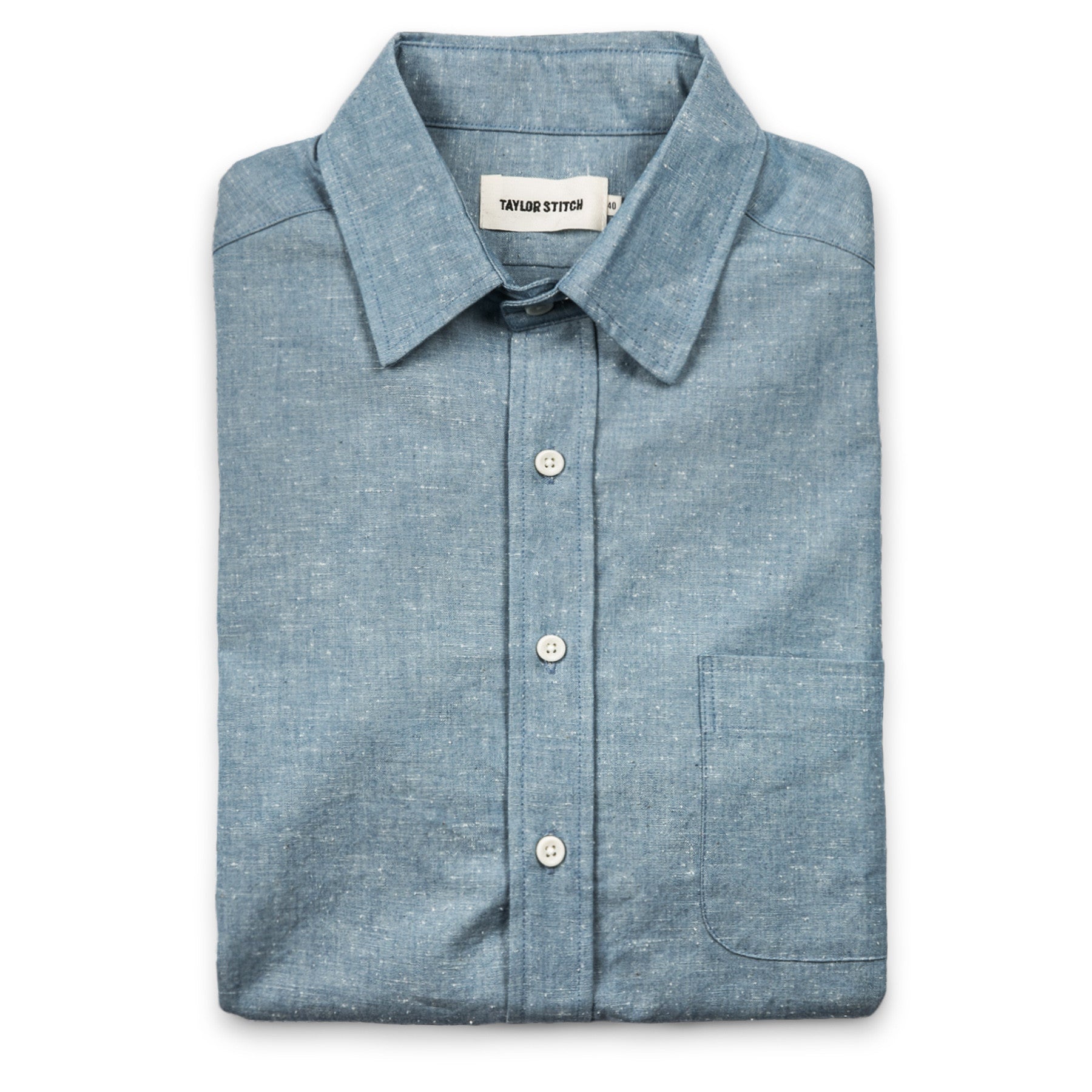 The Short Sleeve California in Slub Chambray: Featured Image, Wovens by Taylor Stitch