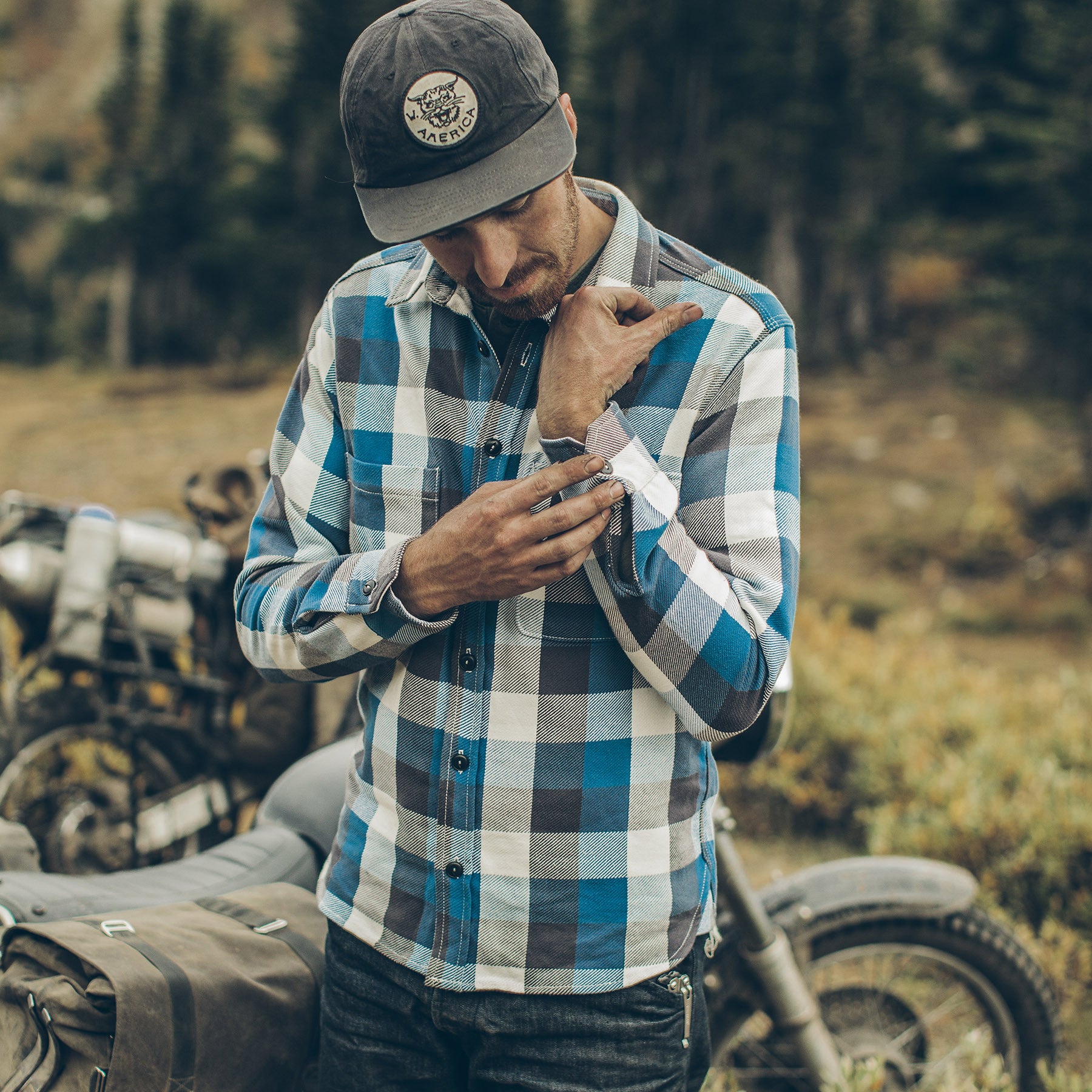 The Moto Utility Shirt in Blue Buffalo Plaid: Alternate Image 1, Wovens by Taylor Stitch