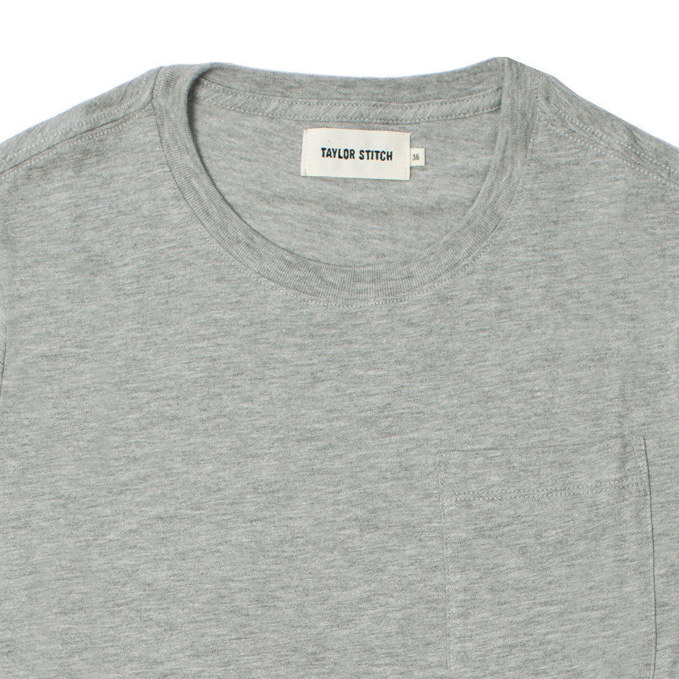 The Crewneck Pocket Tee in Heather Grey: Alternate Image 2, Knits by Taylor Stitch
