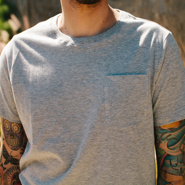 The Crewneck Pocket Tee in Heather Grey: Alternate Image 4, Knits by Taylor Stitch