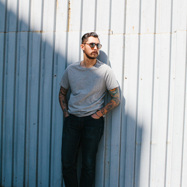 The Crewneck Pocket Tee in Heather Grey: Alternate Image 1, Knits by Taylor Stitch