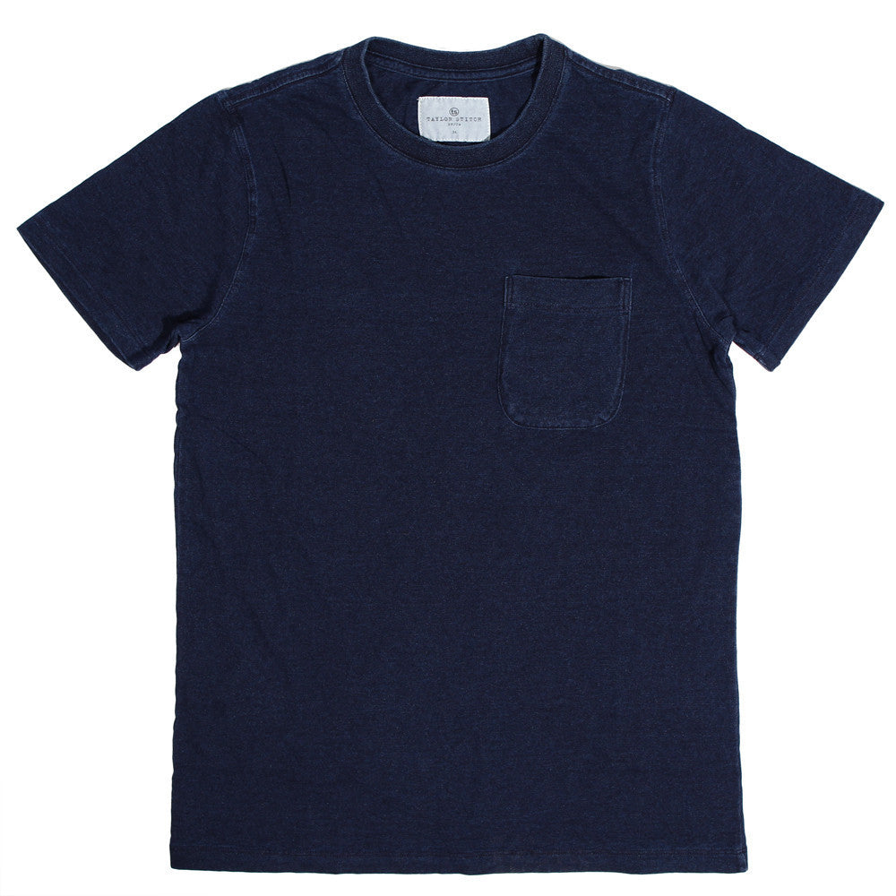 The Crewneck Pocket Tee in Sea Washed Indigo: Featured Image, Knits by Taylor Stitch