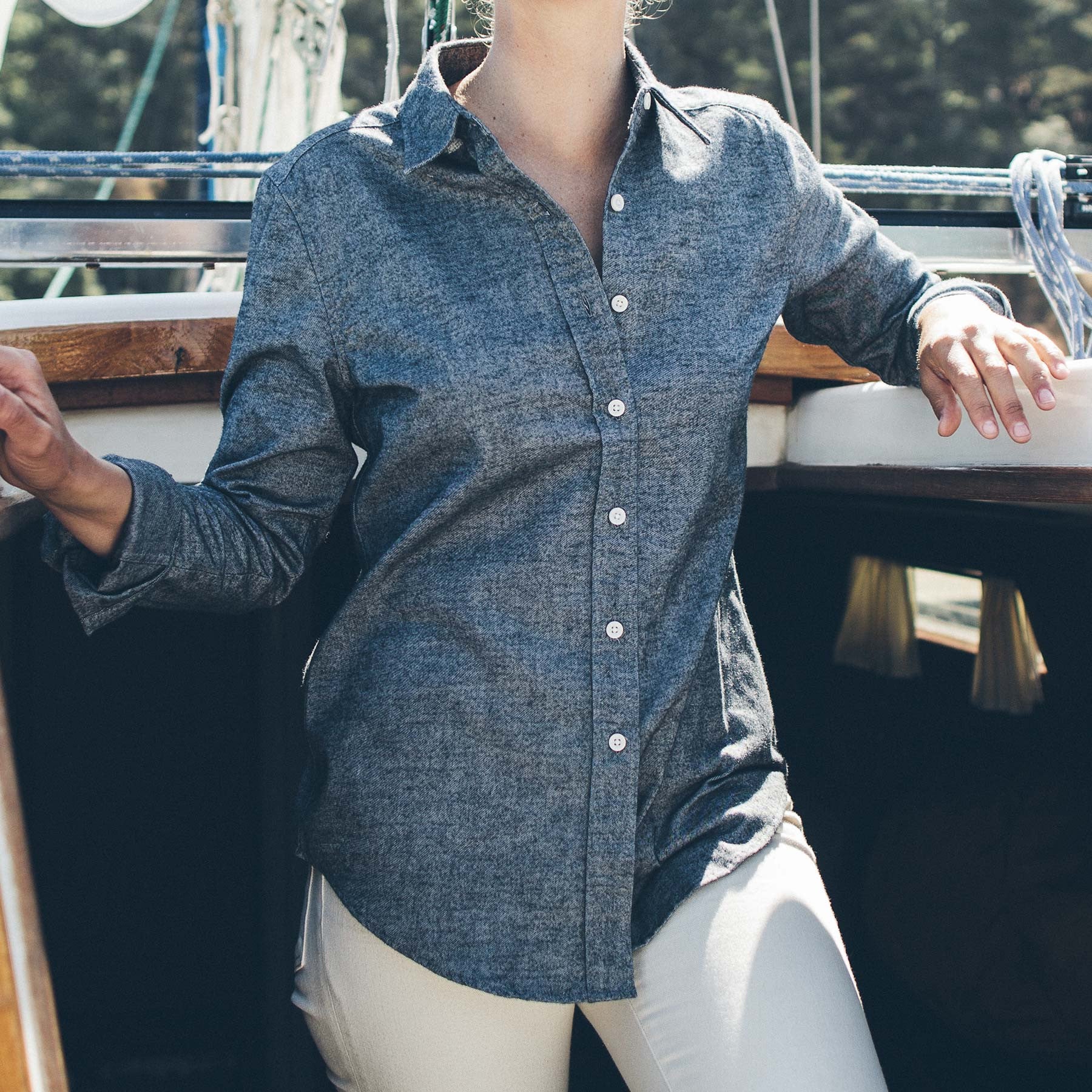The Katherine in Charcoal Brushed Cotton: Alternate Image 3, Wovens by Taylor Stitch
