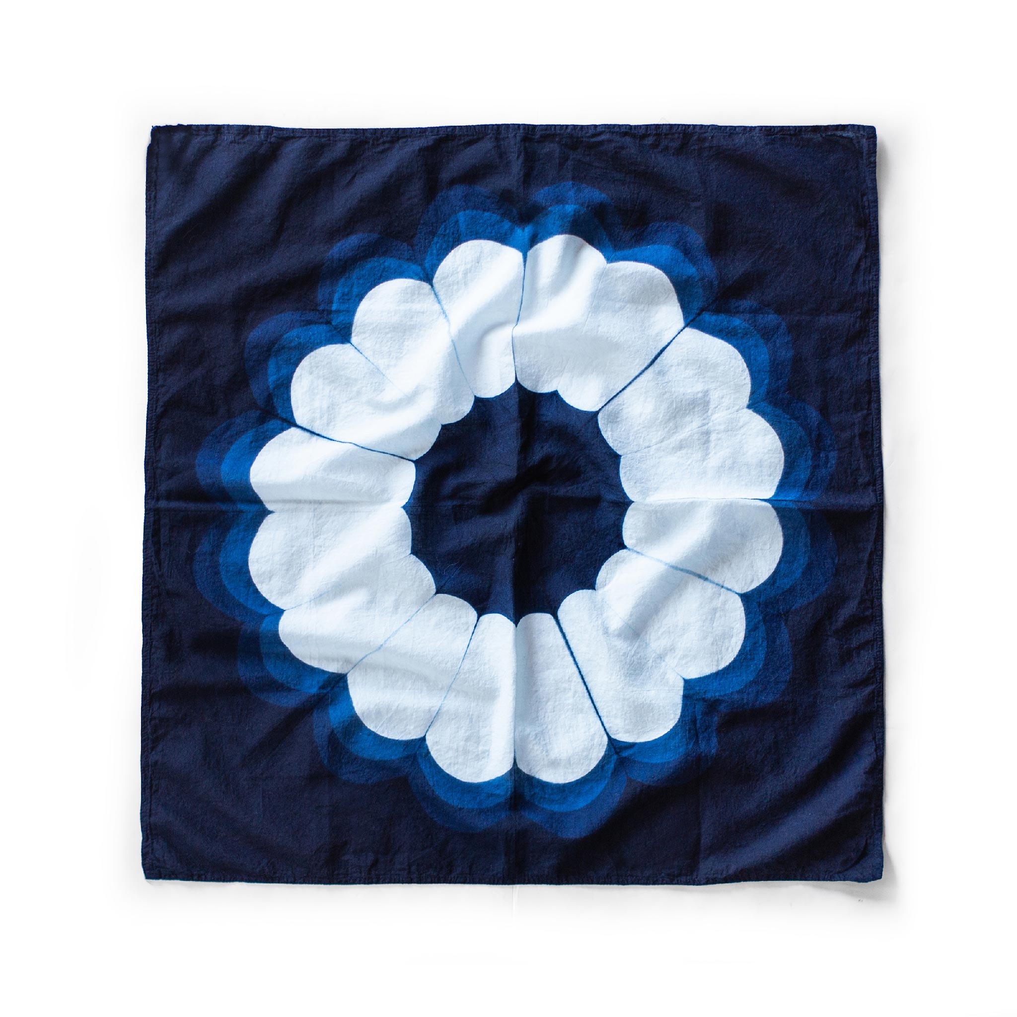 flatlay of The Bandana in Natural Indigo Petal, Accessories by Taylor Stitch