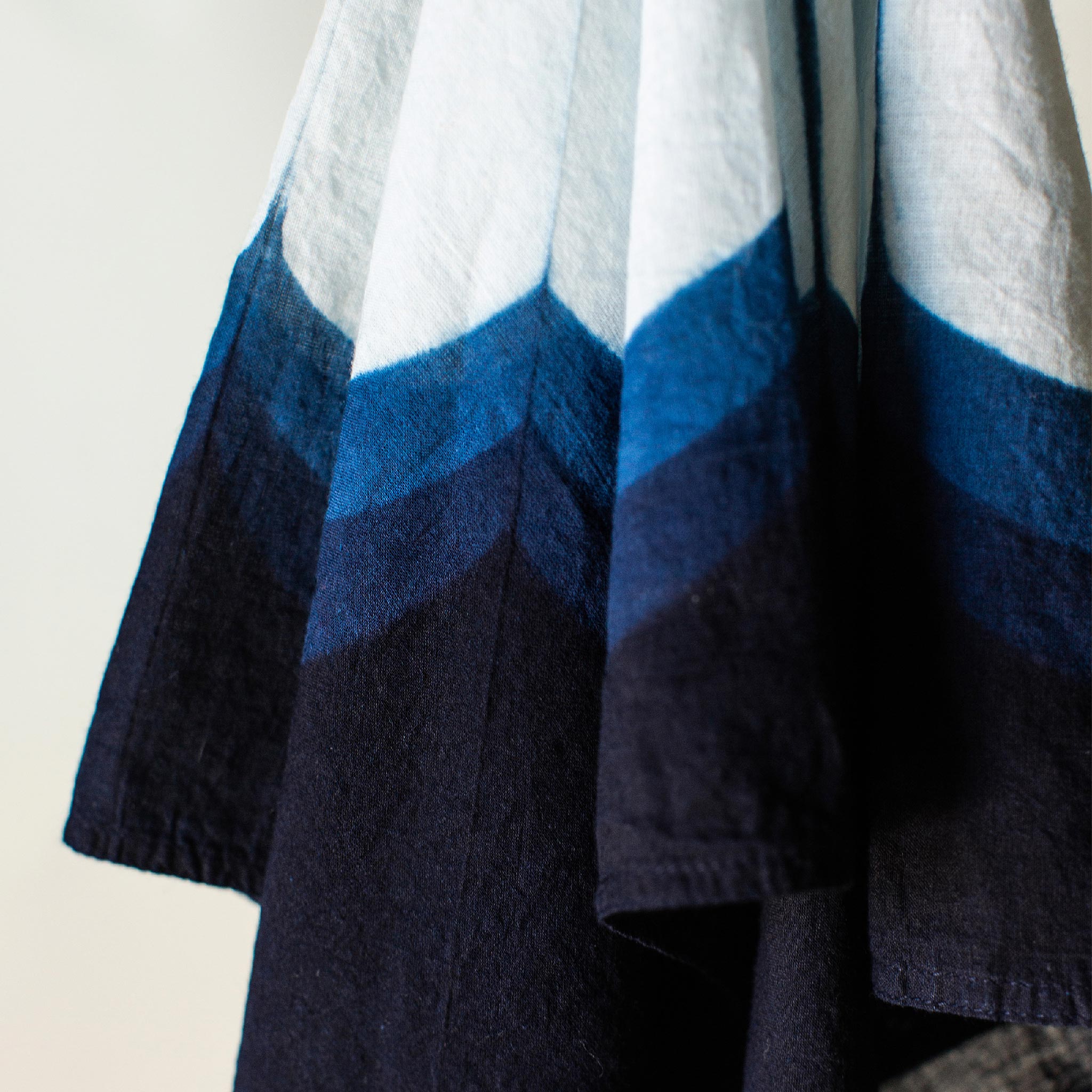 material shot of the pattern on The Bandana in Natural Indigo Petal, Accessories by Taylor Stitch