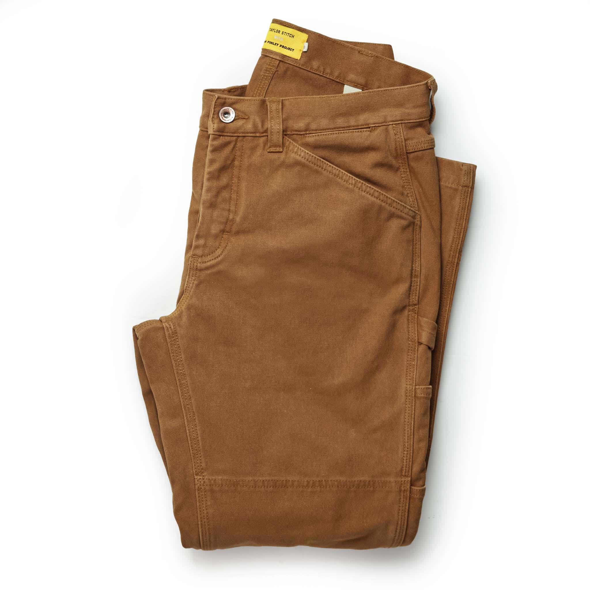 folded flatlay of The Carpenter Pant in Cedar Boss Duck, Bottoms by Taylor Stitch