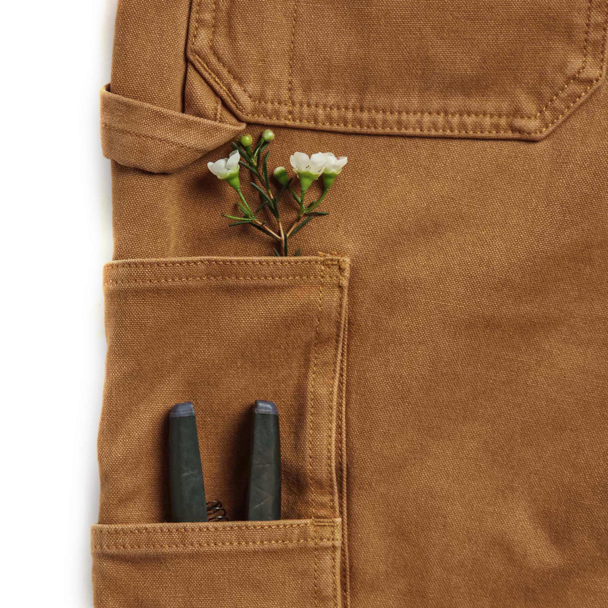 material shot of side pockets of The Carpenter Pant in Cedar Boss Duck, Bottoms by Taylor Stitch