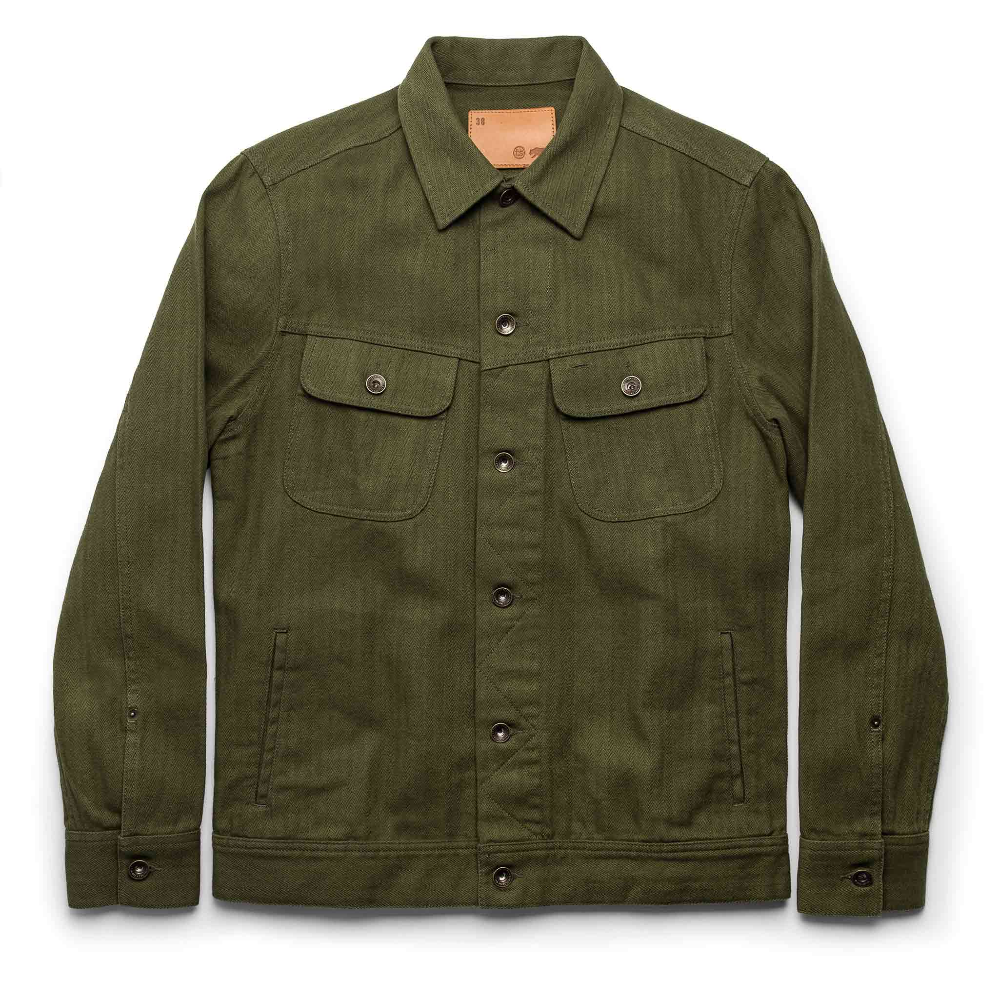 The Long Haul Jacket in Washed Olive Herringbone: Featured Image, Outerwear by Taylor Stitch